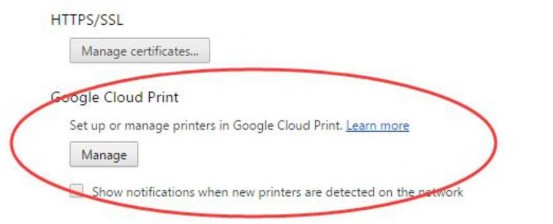 print to google cloud printer not installing